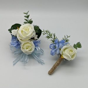 off white roses corsages